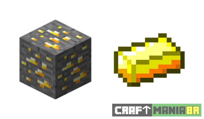 Bloco e barra de ouro Minecraft