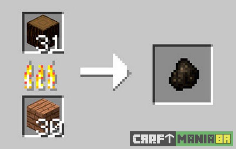 Como fazer carvão vegetal Minecraft (Receita)