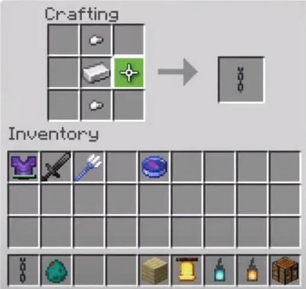 Como fazer corrente Minecraft: adicione os itens