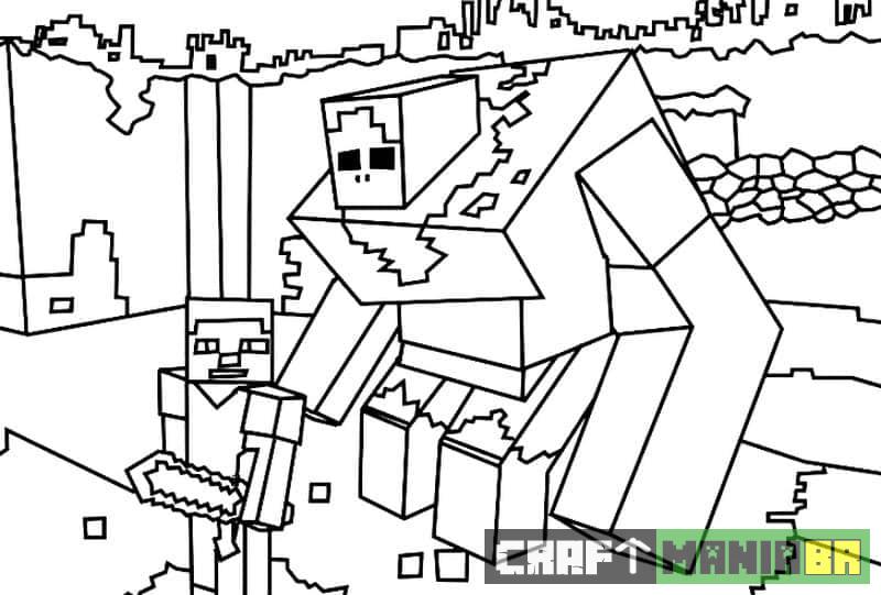 atos do minecraft para colorir