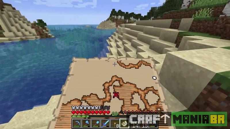 Minecraft - Como usar Mapas do Tesouro - Critical Hits