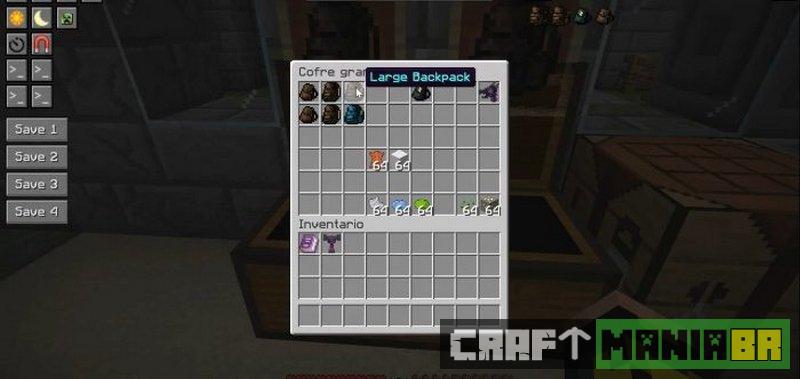 Características do Mod mochila Minecraft