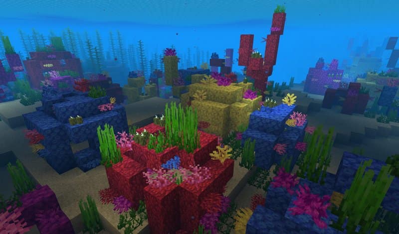Como é um recife de coral Minecraft