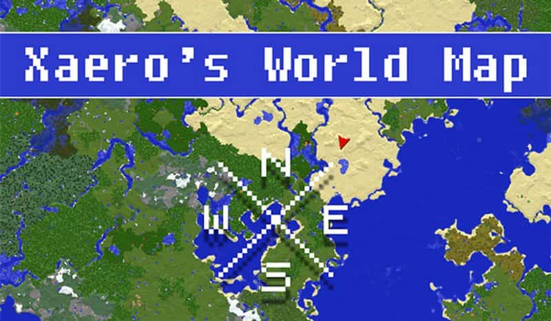 Características do Xaero's World Map mod
